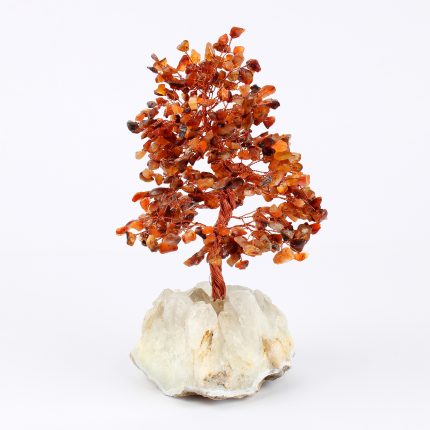 Carnelian Crystal Tree - 500 Beads & Cluster Base